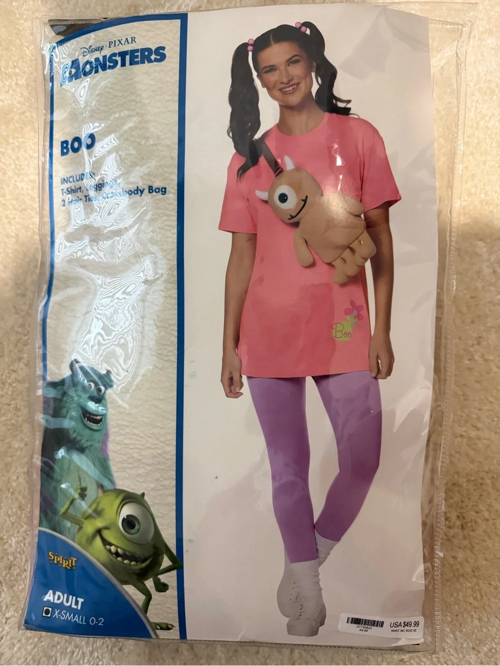 Monsters Boo Pink Costume Top with Plush Accessory
